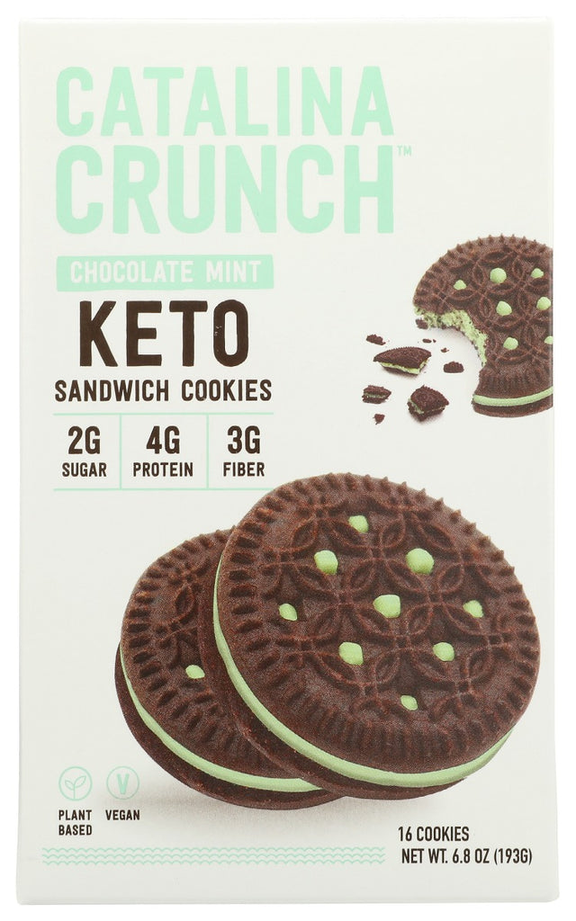 CATALINA SNACKS: Chocolate Mint Keto Sandwich Cookies, 6.8 oz