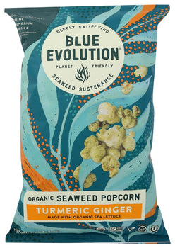 BLUE EVOLUTION: Organic Seaweed Popcorn Turmeric Ginger, 3.5 oz