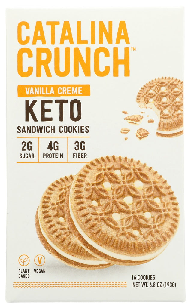 CATALINA SNACKS: Vanilla Creme Keto Sandwich Cookies, 6.8 oz