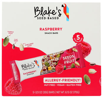 BLAKES SEED BASED: Raspberry Snack Bars 5Ct, 6.15 oz