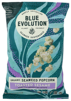 BLUE EVOLUTION: Organic Seaweed Popcorn Toasted Sesame, 3.5 oz