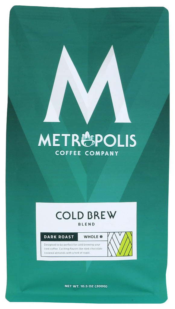 METROPOLIS COFFEE: Cold Brew Blend Dark Roast Whole Bean Coffee, 10.5 oz