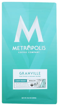 METROPOLIS COFFEE: Granville Blend Light Roast Whole Bean Coffee, 10.5 oz