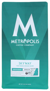 METROPOLIS COFFEE: Skyway Blend Medium Roast Whole Bean Coffee, 10.5 oz