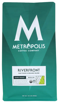 METROPOLIS COFFEE: Riverfront Blend Dark Roast Whole Bean Coffee, 10.5 oz