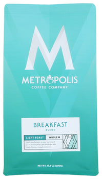 METROPOLIS COFFEE: Breakfast Blend Light Roast Whole Bean Coffee, 10.5 oz