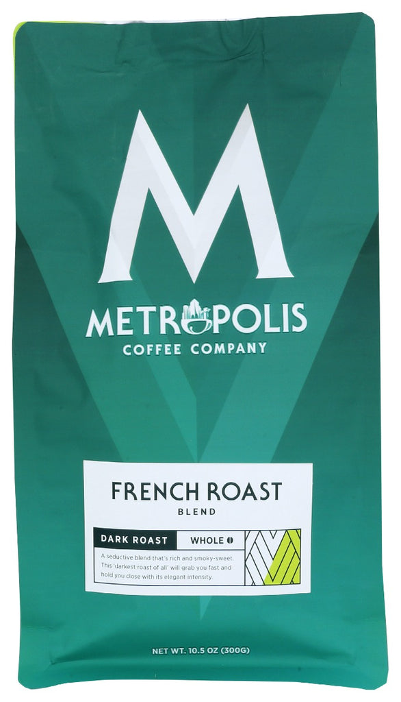 METROPOLIS COFFEE: French Roast Blend Dark Roast Whole Bean Coffee, 10.5 oz