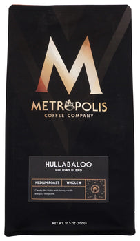 METROPOLIS COFFEE: Hullabaloo Holiday Blend Medium Roast Whole Bean Coffee, 10.5 oz