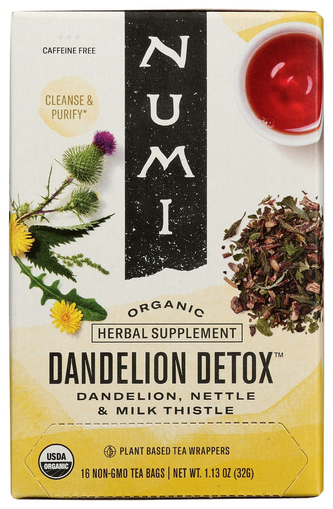 NUMI TEAS: Organic Dandelion Detox Tea, 16 bg