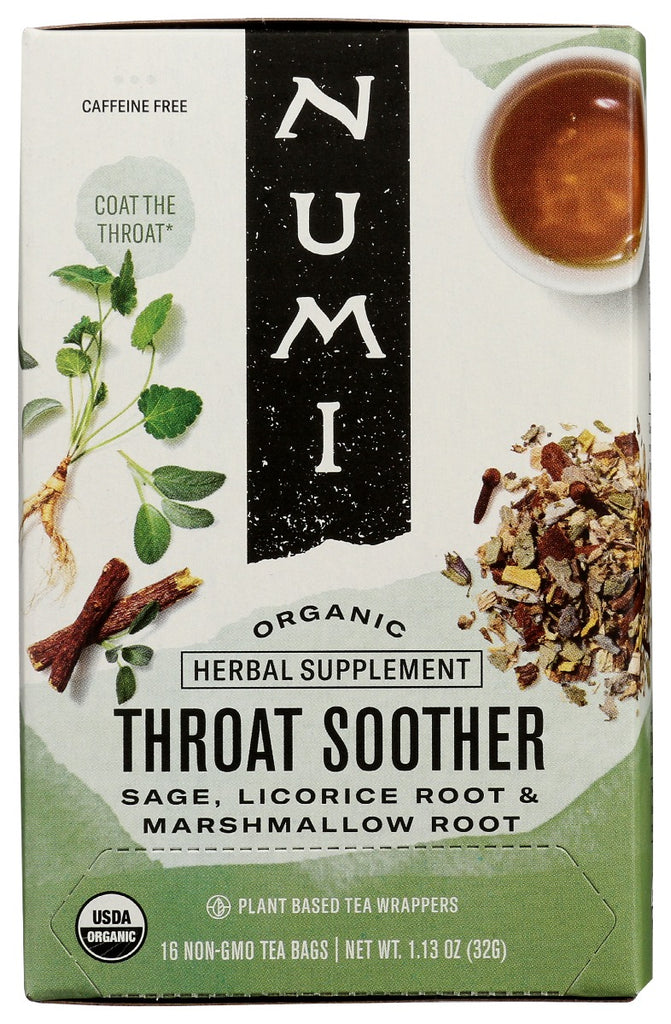 NUMI TEAS: Organic Throat Soother Tea, 16 bg