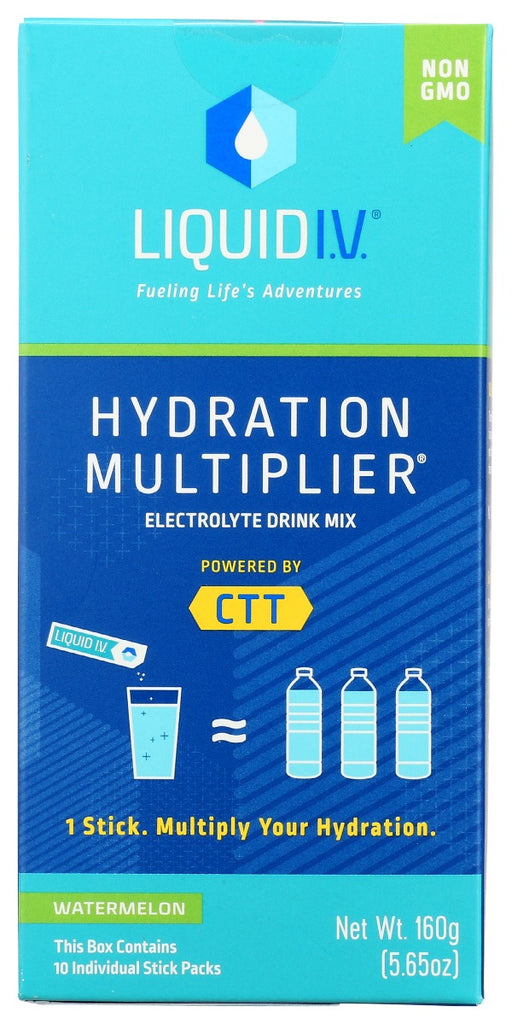 LIQUID IV: Hydration Multiplier Watermelon Electrolyte Drink Mix 10 Count Sticks, 5.65 oz