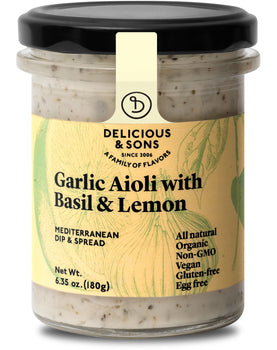 DELICIOUS AND SONS: Garlic Aioli With Basil And Lemon, 6.35 oz