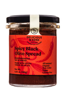 DELICIOUS & SONS: Spicy Black Olive Spread, 6.35 oz