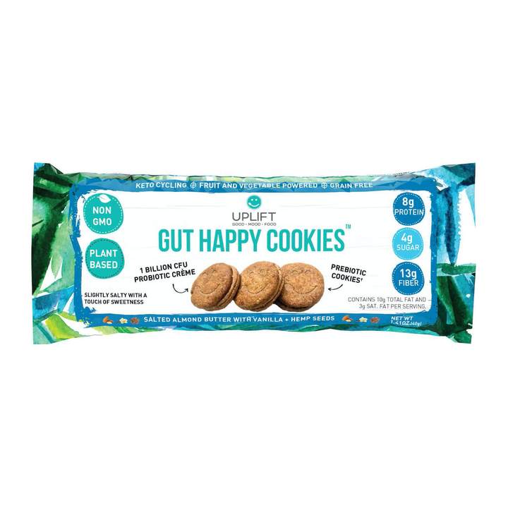 UPLIFT: Gut Happy Cookies Salted Almond Butter With Vanilla And Hemp Seeds, 1.41 oz