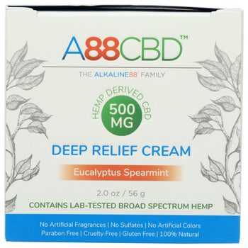 A88CBD: Eucalyptus Spearmint CBD Deep Relief Cream, 2 oz