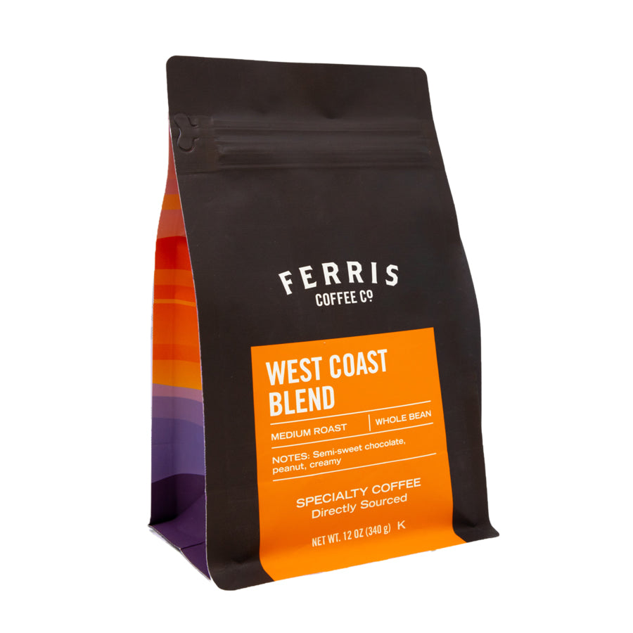 FERRIS COFFEE & NUT: West Coast Blend Medium Roast Whole Blend, 12 oz