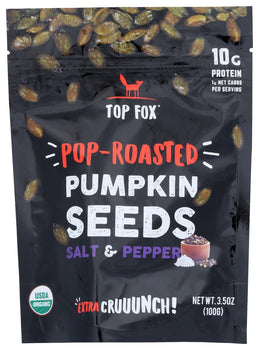 TOP FOX: Pop Roasted Pumpkin Seeds Salt And Pepper, 3.5 oz