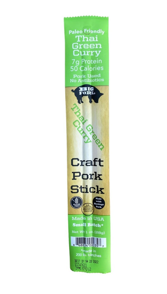 BIG FORK: Thai Green Curry Craft Pork Stick, 1 oz