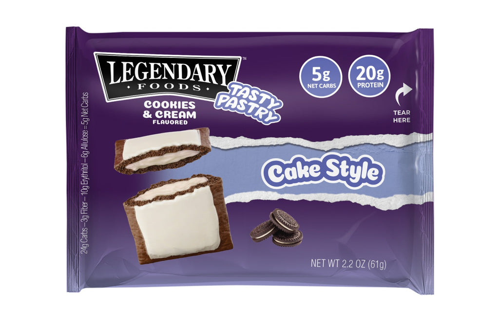 LEGENDARY FOODS: Cookies And Cream Tasty Pastry, 2.2 oz