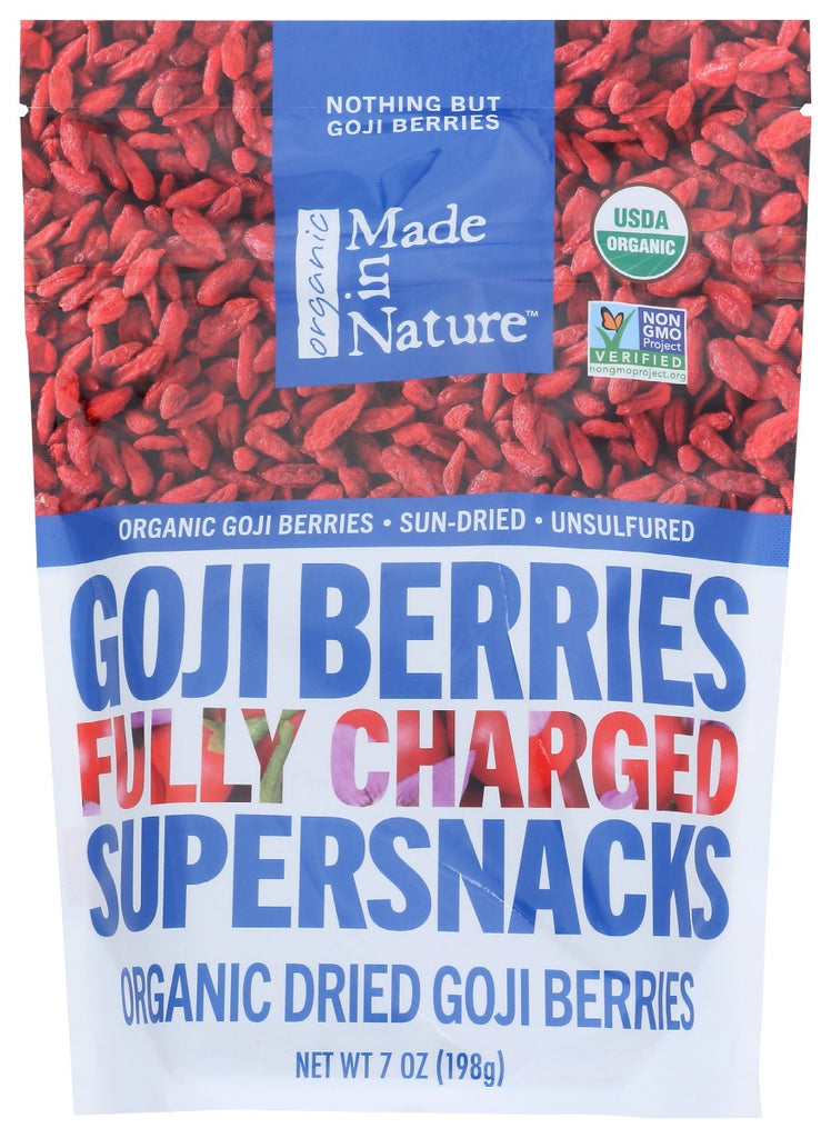 MADE IN NATURE: Organic Dried Goji Berries Fully Charged Supersnacks, 7 oz