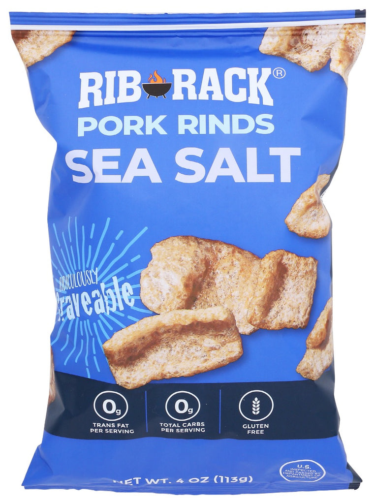 RIB RACK: Sea Salt Pork Rinds, 4 oz