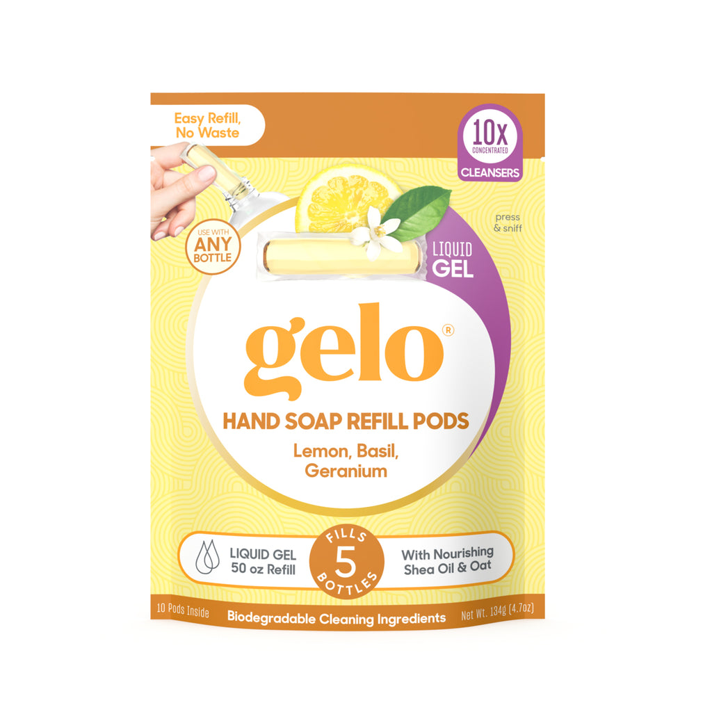 GELO: Lemon Basil Geranium Hand Soap Refill Pods, 4.7 oz