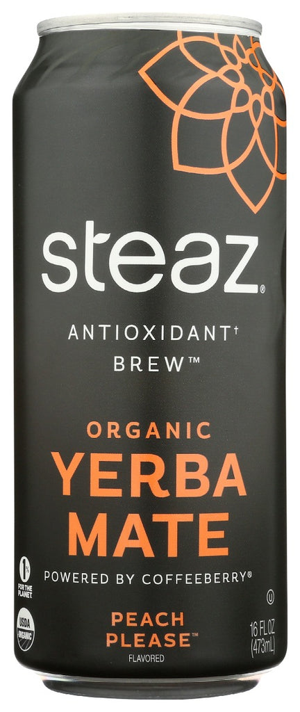 STEAZ: Organic Yerba Mate Peach Please, 16 fo