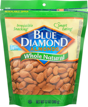 BLUE DIAMOND: Almonds Whole Natural, 12 oz