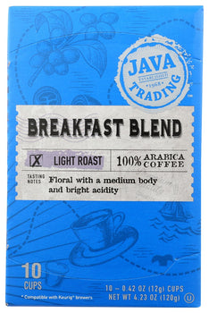 JAVA TRADING: Breakfast Blend Single Serve Coffee, 10 pk