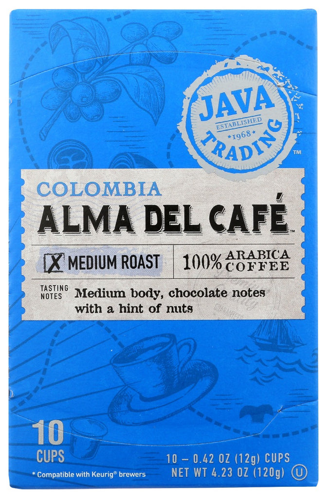 JAVA TRADING: Colombia Alma Del Cafe Single Serve Coffee, 10 pk