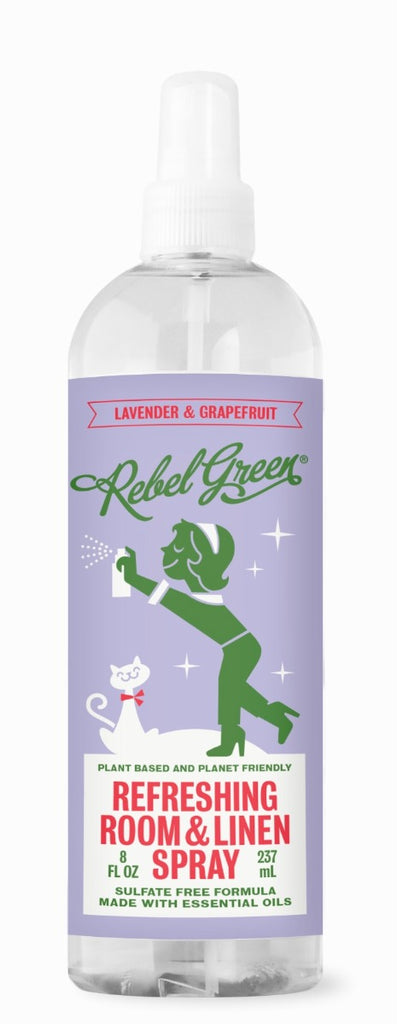 REBEL GREEN: Refreshing Room and Linen Spray Lavender and Grapefruit Scent, 8 fo