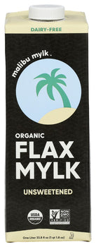 MALIBU MYLK: Unsweetened Organic Flax Milk, 33.8 fo