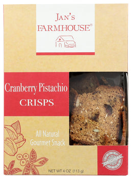 JANS FARMHOUSE: Cranberry Pistachio Crisps, 4 oz