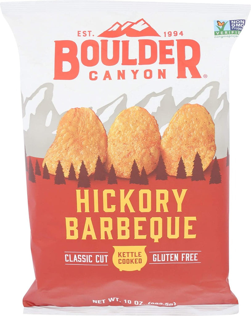 BOULDER CANYON: Kettle Cooked Hickory Barbeque Classic Cut Chips, 10 oz