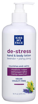 KISS MY FACE: De Stress Lavender Ylang Ylang Hand And Body Lotion, 16 oz