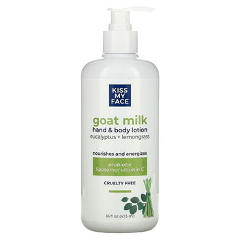 KISS MY FACE: Goat Milk Eucalyptus Lemongrass Hand And Body Lotion, 16 oz