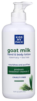 KISS MY FACE: Goat Milk Rosemary Tea Tree Hand And Body Lotion, 16 oz