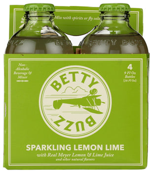 BETTY BUZZ: Sparkling Lemon Lime Cocktail Mixer 4 Pack, 36 fo