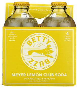 BETTY BUZZ: Meyer Lemon Club Soda Cocktail Mixer 4 Pack, 36 fo