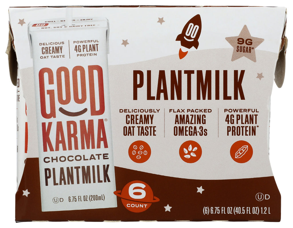 GOOD KARMA: Chocolate Plantmilk 6 Pack, 40.5 fo