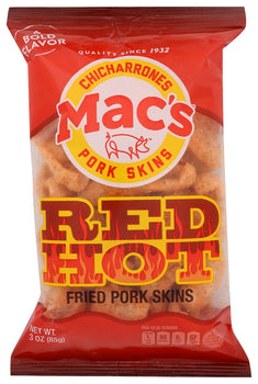 MACS: Red Hot Fried Pork Skins, 3 oz