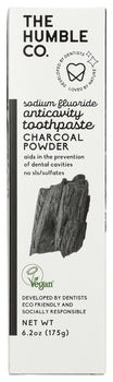 THE HUMBLE CO: Charcoal Powder Sodium Fluoride Anticavity Toothpaste, 6.2 oz