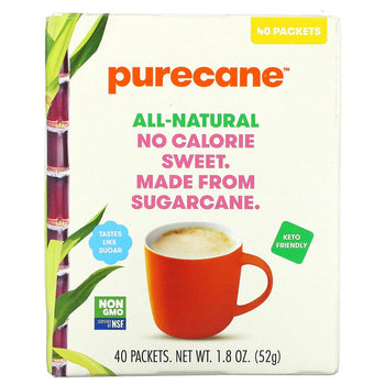 PURECANE: Zero Calorie Sweetener 40 Count Packets, 1.8 oz