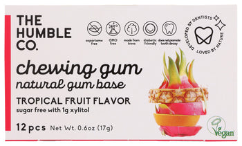 THE HUMBLE CO: Tropical Fruit Chewing Gum, 12 pc