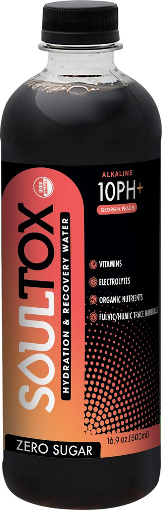 SOULTOX: Georgia Peach Alkaline Water, 16.9 oz