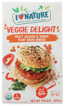 I LOVE NATURE: Millet, Zucchini and Tomato Plant Based Burger, 7.05 oz