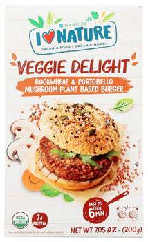 I LOVE NATURE: Buckwheat & Portobello Mushroom Plant Based Burger, 7.05 oz