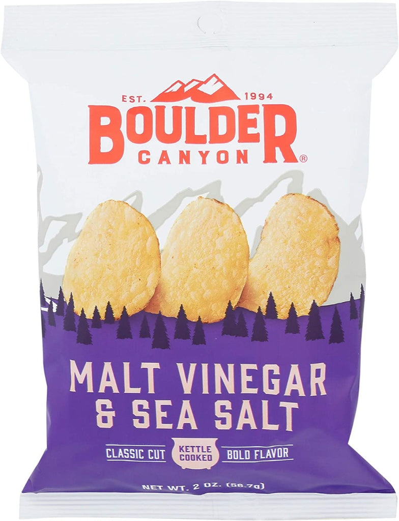 BOULDER CANYON: Classic Cut Malt Vinegar & Sea Salt Kettle Cooked Chips, 2 oz