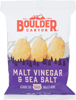 BOULDER CANYON: Classic Cut Malt Vinegar & Sea Salt Kettle Cooked Chips, 2 oz