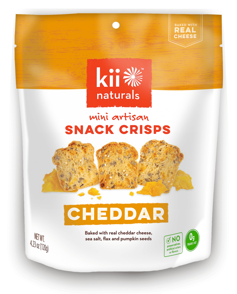 KII NATURALS: Crisps Cheddar, 4.23 oz